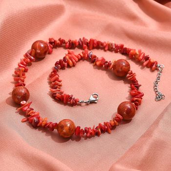 Koralle und Schwamm Koralle 45+5cm Halskette - 170 ct.