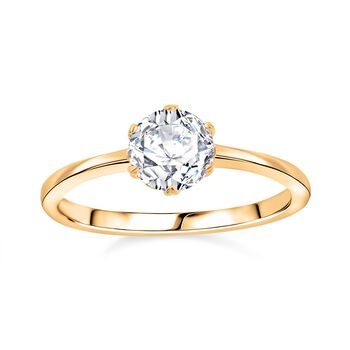 Moissanit Schmuckset, 925 Silber 750 Gelbgold Vermeil - 2,48 ct.