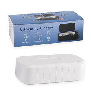 Ultraschall-Reinigungsger&auml;t aus ABS und Edelstahl, 600 ml, 48.000 Hz, Wei&szlig;, 24,55 x 12 x 7 cm