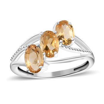 Citrin Ring, 925 Silber (Gr&ouml;&szlig;e 21.00) ca. 1,32 ct