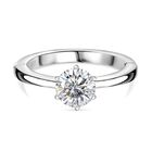 Moissanit Ring 925 Silber platiniert (Größe 18.00) ca. 0,95 ct