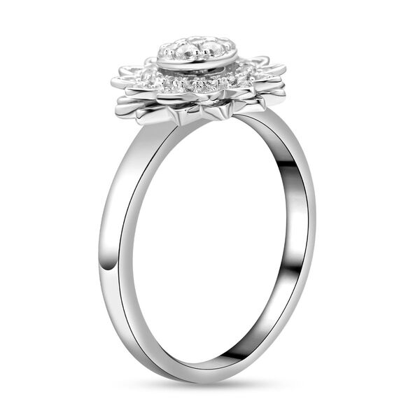 Wei&szlig;er Zirkonia Cluster-Ring, 925 Silber rhodiniert  ca. 0,65 ct image number 4