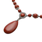 Rote Jaspis-Halskette, ca. 45 cm, silberfarben ca. 167,50 ct image number 2