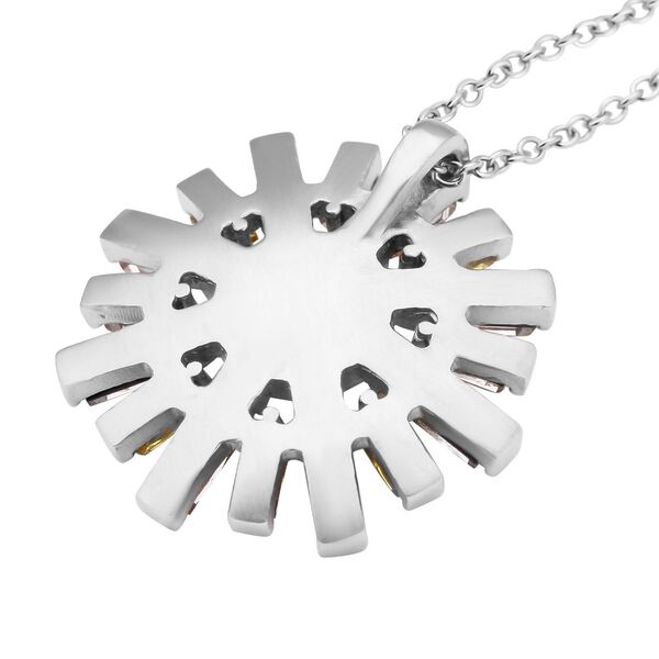 Gelber, wei&szlig;er und champagnerfarbener Kristall-Anh&auml;nger mit Kette - 10 ct. image number 5