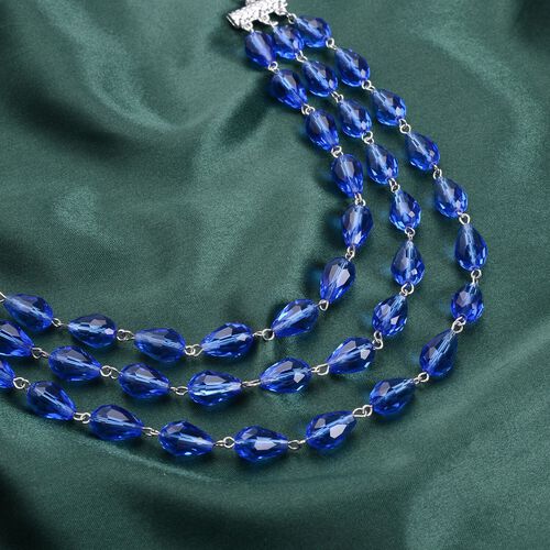 Blaues Glas Halskette ca. 56 cm EisenStandard image number 1
