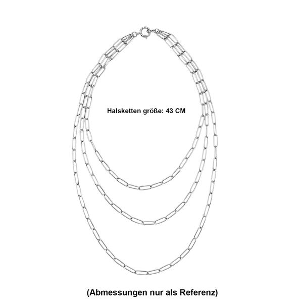Mehrstr&auml;ngige B&uuml;roklammer 43cm Halskette in Silberton image number 7