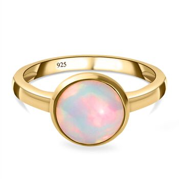 Nat&uuml;rlicher, &auml;thiopischer Welo Opal Ring, 925 Silber Gelbgold Vermeil (Gr&ouml;&szlig;e 16.00) ca. 1,30 ct