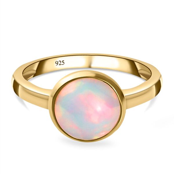 Nat&uuml;rlicher, &auml;thiopischer Welo Opal Ring, 925 Silber Gelbgold Vermeil  ca. 1,30 ct