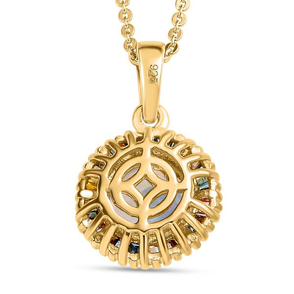 Nat&uuml;rlicher, &auml;thiopischer Welo Opal und mehrfarbiger Diamant-Anh&auml;nger mit Kette - 1,68 ct. image number 5