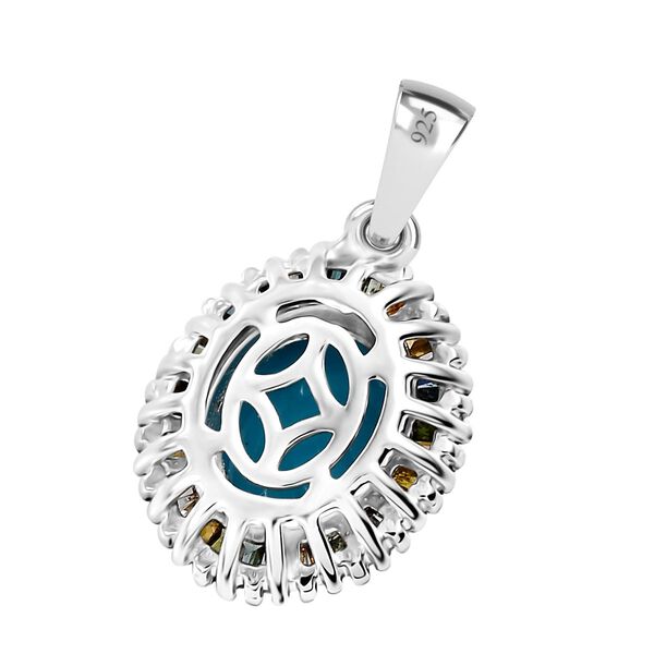 AA Amerikanischer nat&uuml;rlicher Sleeping Beauty T&uuml;rkis, Gr&uuml;ner Diamant Anh&auml;nger 925 Silber rhodiniert ca. 2.46 ct image number 5
