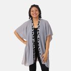 Chiffon Kimono mit bedruckter Bordüre, Einheitsgröße Grau