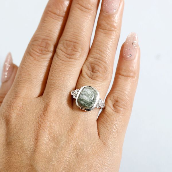 Sibirischer Seraphinite und Zirkon Ring - 5,61 ct. image number 2