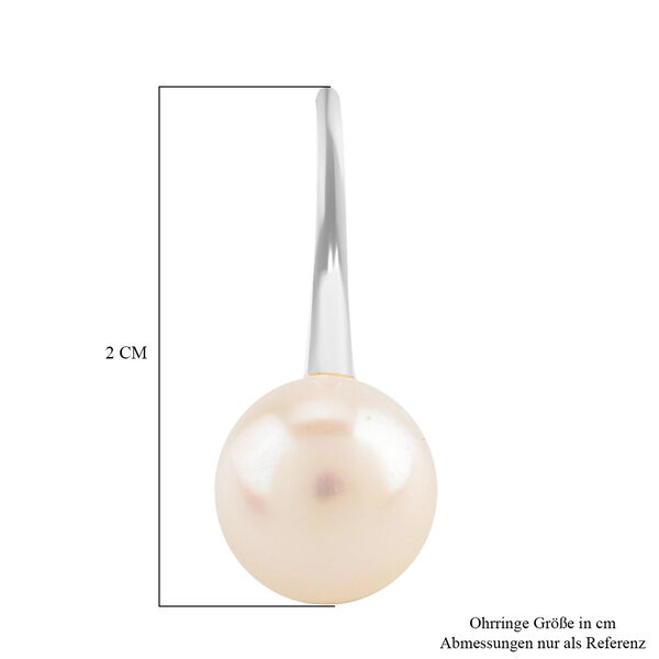 2er Set - Wei&szlig;e S&uuml;&szlig;wasser Perle Ohrh&auml;nger, Nickelfreies Messing, Silber und Goldfarben image number 7