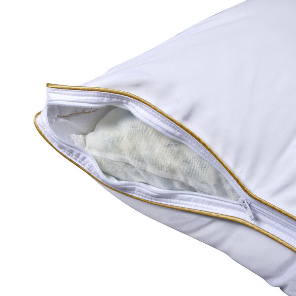 Serenity Night 2er-Set Satin Kissenbezug mit goldener Paspelierung image number 5