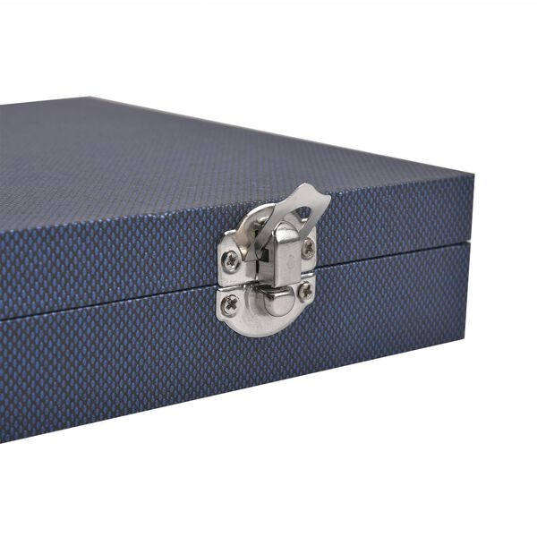 Moderne Ringschatulle aus Kunstleder mit zwei Verschl&uuml;ssen, 29x18.5x4cm, Blau image number 7