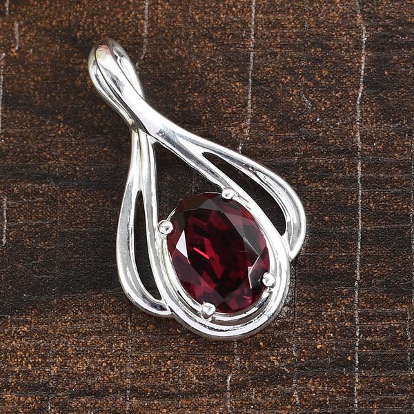 Rhodolith-Granat Anh&auml;nger 925 Silber ca. 1,25 ct image number 2