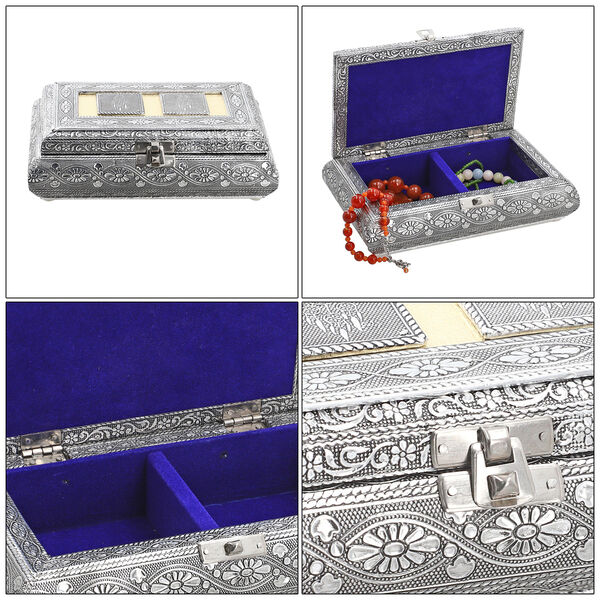 Handgemachte Schatztruhe, 19x13x6 cm, silberfarben image number 6