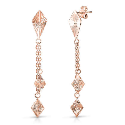 Kettenglied-Ohrringe, 925 Silber ros&eacute;vergoldet, ca. 1,95g