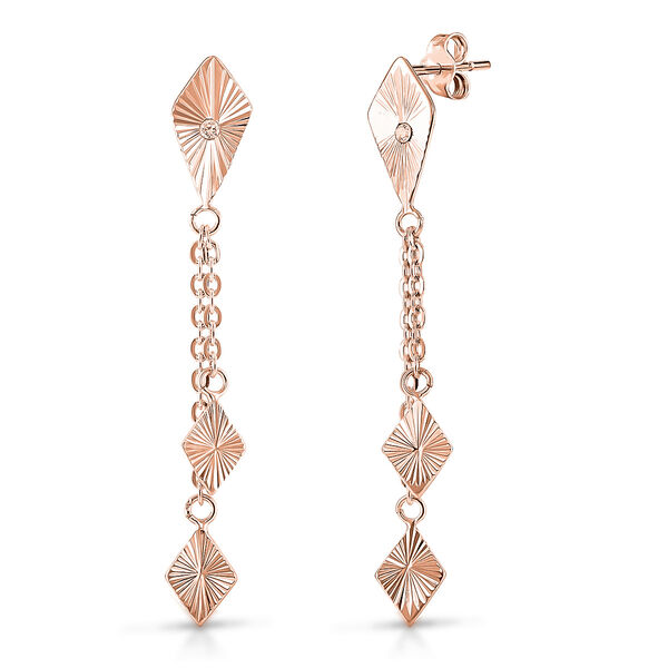 Kettenglied-Ohrringe, 925 Silber ros&eacute;vergoldet, ca. 1,95g image number 0