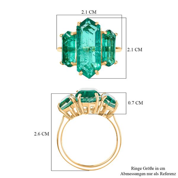 D’Joy Smaragd Triplett Quarz Ring - 11,11 ct. image number 6