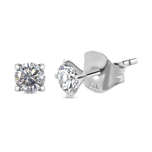 Moissanit Ohrringe, 925 Silber platiniert - 0,45 ct. image number 0