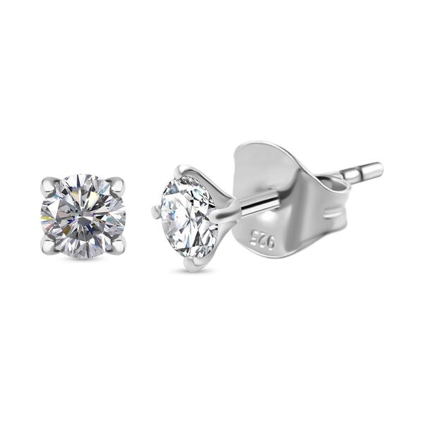 Moissanit Ohrringe, 925 Silber platiniert - 0,45 ct. image number 0