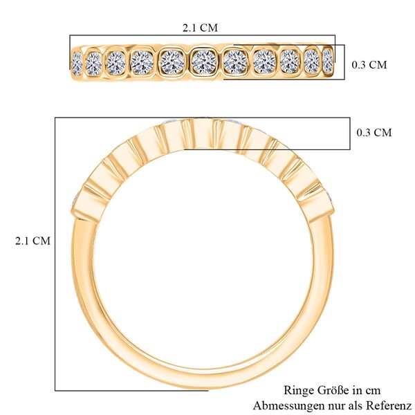 LUXURIANT DIAMOND - Lab Grown Diamant SI-GH Ring 925 Silber 750 Gelbgold Vermeil (Gr&ouml;&szlig;e 20.00) ca. 0.25 ct image number 5