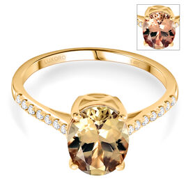 LUXORO AAA Turkizit und Diamant Ring in 585 Gelbgold - 2,15 ct.