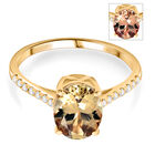 AAA Turkizit (Diaspore) und weißer Diamant-Ring I1 G-H, zertifiziert und geprüft, 585 Gelbgold (Größe 20.00) ca. 2.15 ct