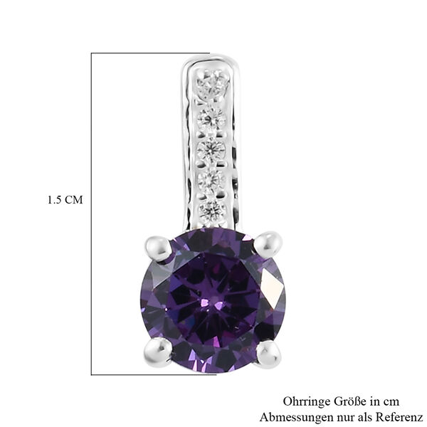LUSTRO STELLA - Amethyst und Wei&szlig;er Zirkonia Ohrh&auml;nger 925 Silber&nbsp; image number 6