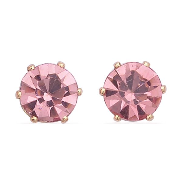 9er Set - Rosa Muschelkernperlen Ohrringen, Kristallohrringen mit Armband, Messing und Edelstahl image number 5