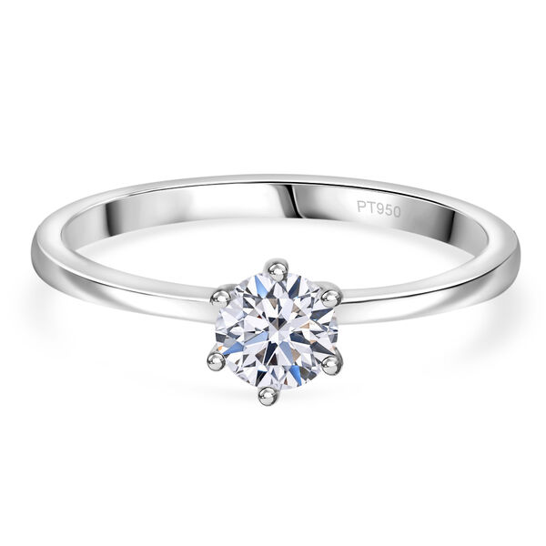 LUXURIANT IGI zertifizierter SI-GH Labor Diamant Ring in 950 Platin- 0,75 ct.