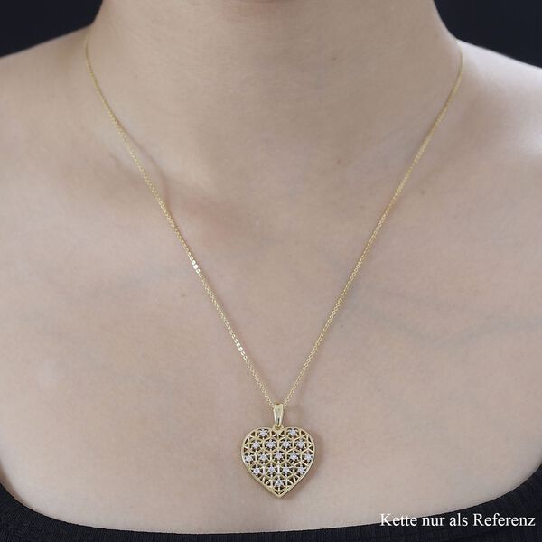 Moissanit Anhänger 925 Silber 750 Gelbgold Vermeil ca. 0.48 ct image number 4