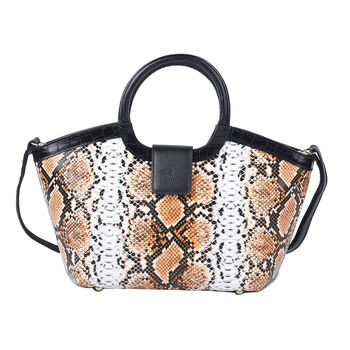 Handtasche aus 100% echtem Leder, Gr&ouml;&szlig;e 40x13x22 cm, Braun