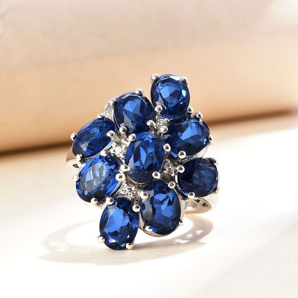 Ceylonfarbener Quarz und Zirkon-Ring, 925 Silber platiniert- 8,14 ct.&nbsp; image number 2