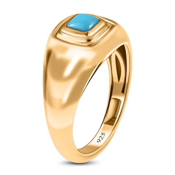 Amerikanischer, nat&uuml;rlicher Sleeping Beauty T&uuml;rkis Ring, 925 Silber vergoldet (Gr&ouml;&szlig;e 19.00) ca. 0.32 ct image number 5