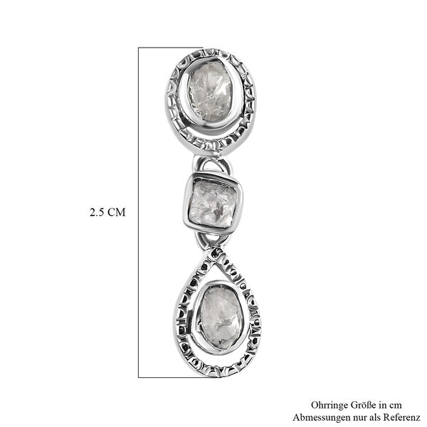Handgearbeitete, nat&uuml;rliche Polki Diamant Ohrringe - 0,50 ct. image number 4