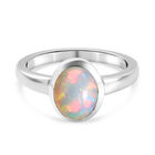 Äthiopischer Opal Solitär Ring 925 Silber Platin-Überzug image number 0