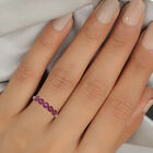 Rubin 5 Stein Ring 925 Silber Gelbgold Vergoldet image number 1