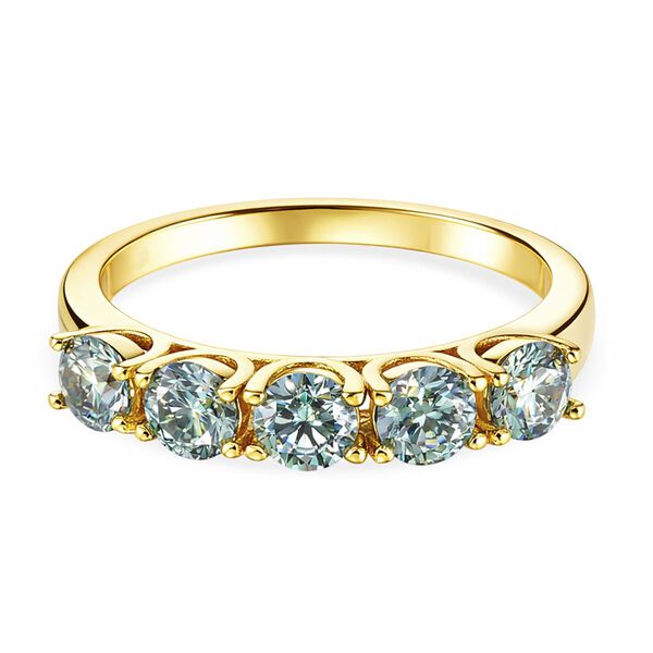 D'Joy blauer Moissanit Ring, 925 Silber vergoldet - 1,50 ct. image number 0