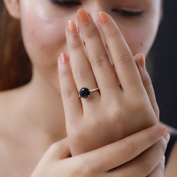 Schwarzer Spinell Ring, 925 Silber,  (Gr&ouml;&szlig;e 16.00) ca. 3.31 ct image number 3