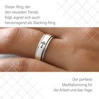 Handgearbeiteter Spinning Band-Ring mit graviertem Kreuz, 925 Silber platiniert image number 4