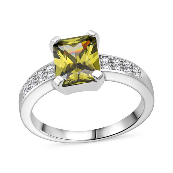 Lustro Stella gr&uuml;ner und wei&szlig;er Zirkonia Ring image number 3