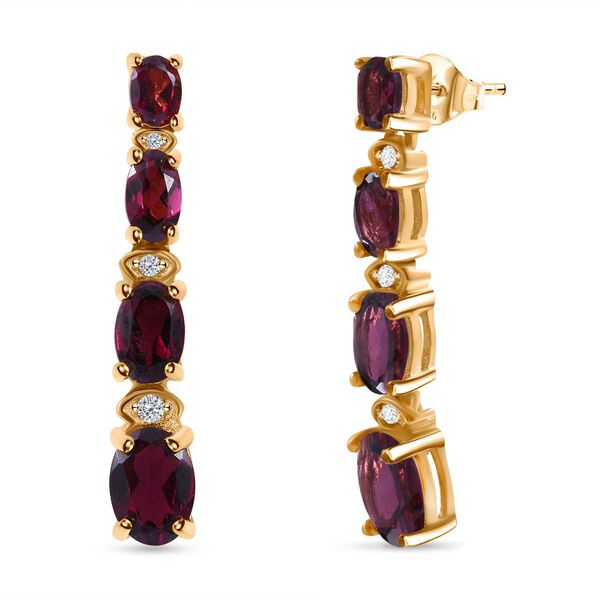 Nat&uuml;rlicher Rhodolith Granat Ohrringe 925 Silber platiniert ca. 3.83 ct image number 2