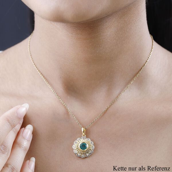 Smaragd Triplett Quarz und Zirkon Anh&auml;nger - 1,80 ct. image number 3