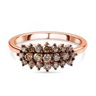 Natürlicher Champagner Diamant Ring, 925 Silber Roségold Vermeil (Größe 19.00) ca. 0.50 ct