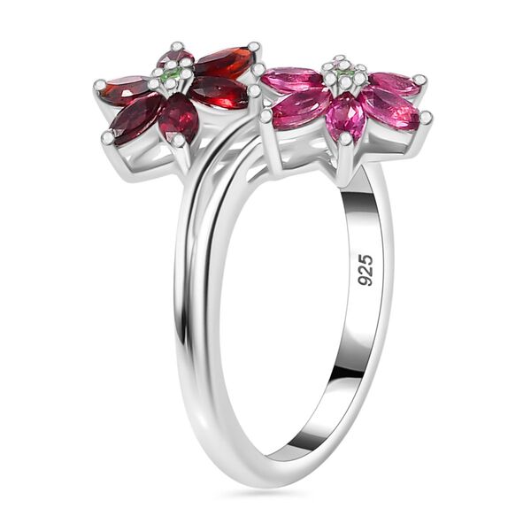 Roter, Lotus und Tsavorite Granat-Ring - 1,27 ct. image number 4