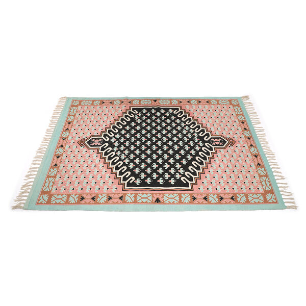 Handgewebter bedruckter Läufer aus 100 % Baumwolle, 180x120 cm, Mehrfarbig image number 4