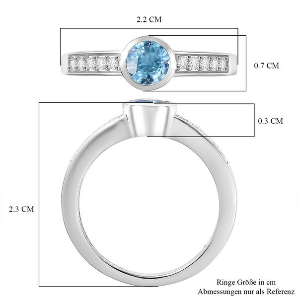 D'Joy blauer und wei&szlig;er Zirkon Ring - 1,30 ct. image number 7