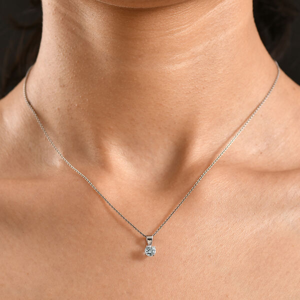 Himmelblauer Topas Anh&auml;nger 925 Silber platiniert ca. 0,63 ct. image number 2